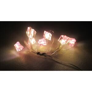 Pink Gem LED String Lights Battery Operated 8ct 3ft Indoor Seasonal Decor
